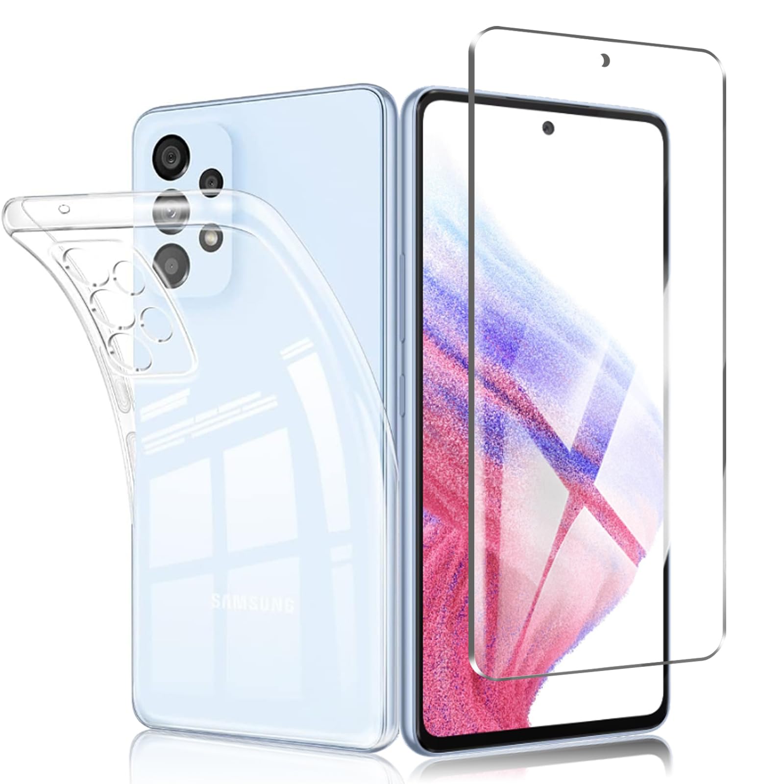 Amazon.co.jp: Galaxy A53 5G フィルム+ Galaxy A53 5G ケース【日本製